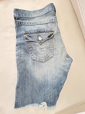 True Religion Distressed Denim Shorts Man Sz 31